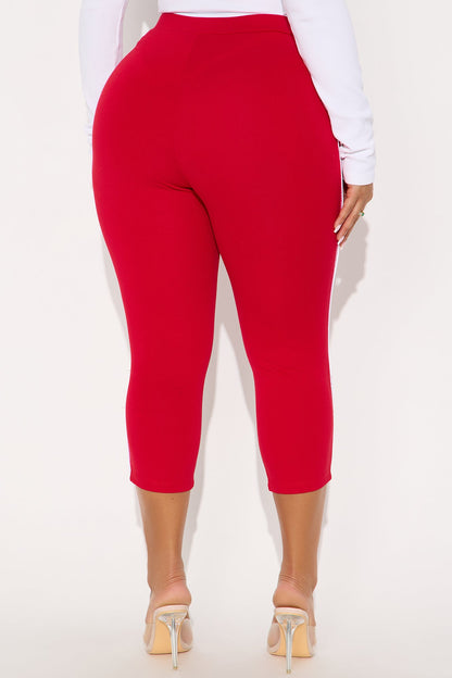 Shoot Your Shot Ponte Capri Legging - Red/White