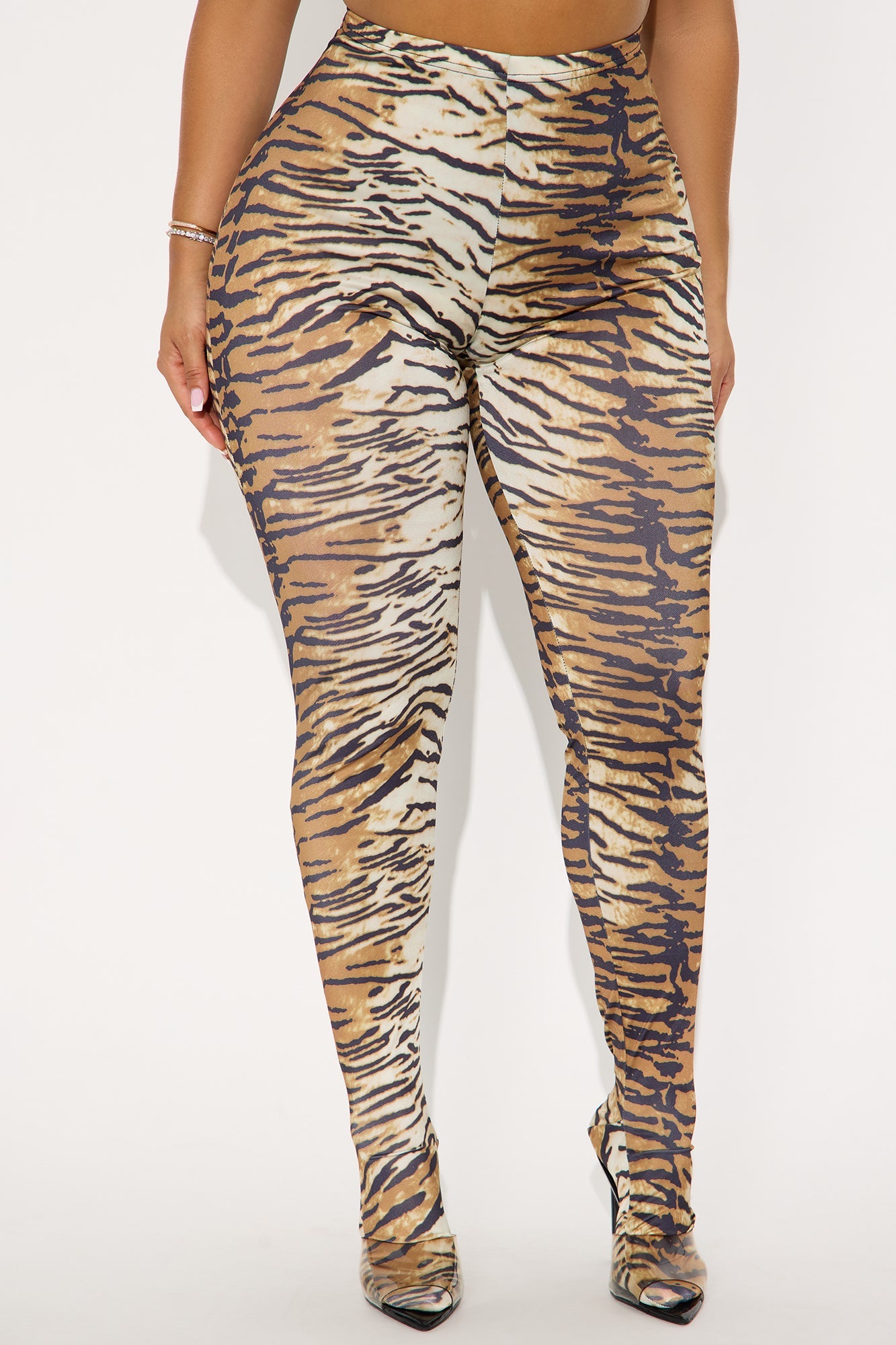 Secret Crush Tiger High Rise Legging - Cream/combo