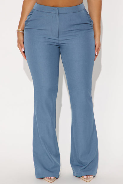 Breaking Even Flare Trouser - Slate Blue