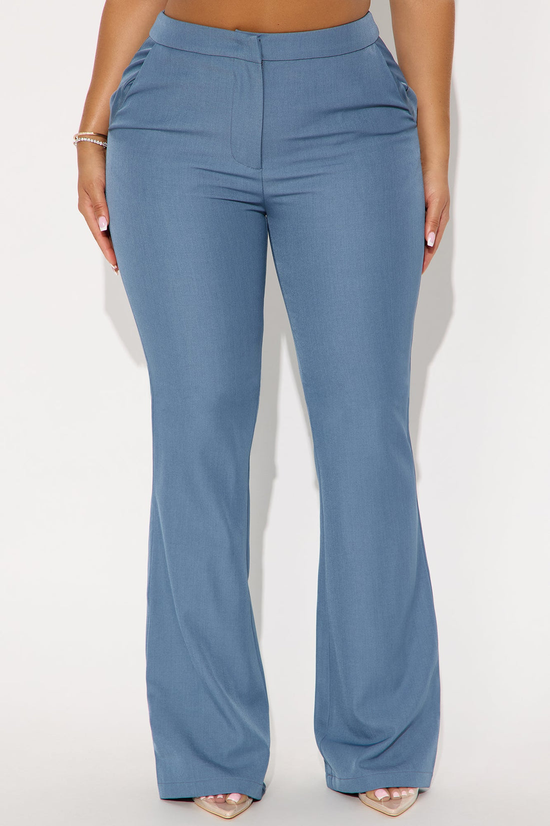 Breaking Even Flare Trouser - Slate Blue