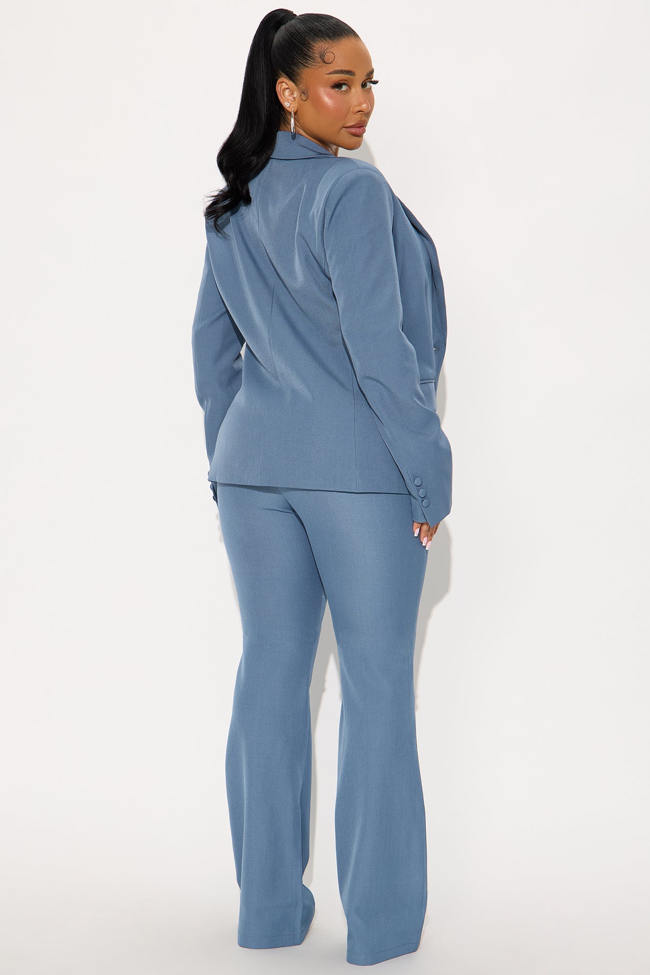 Breaking Even Flare Trouser - Slate Blue