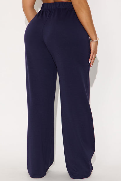 Stephanie Ultra Soft Wide Leg Sweatpant - Navy