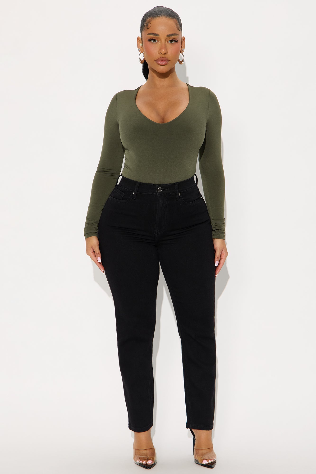 Obsessed With Me Bodysuit - Olive