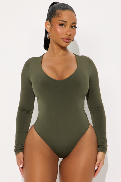 Obsessed With Me Bodysuit - Olive