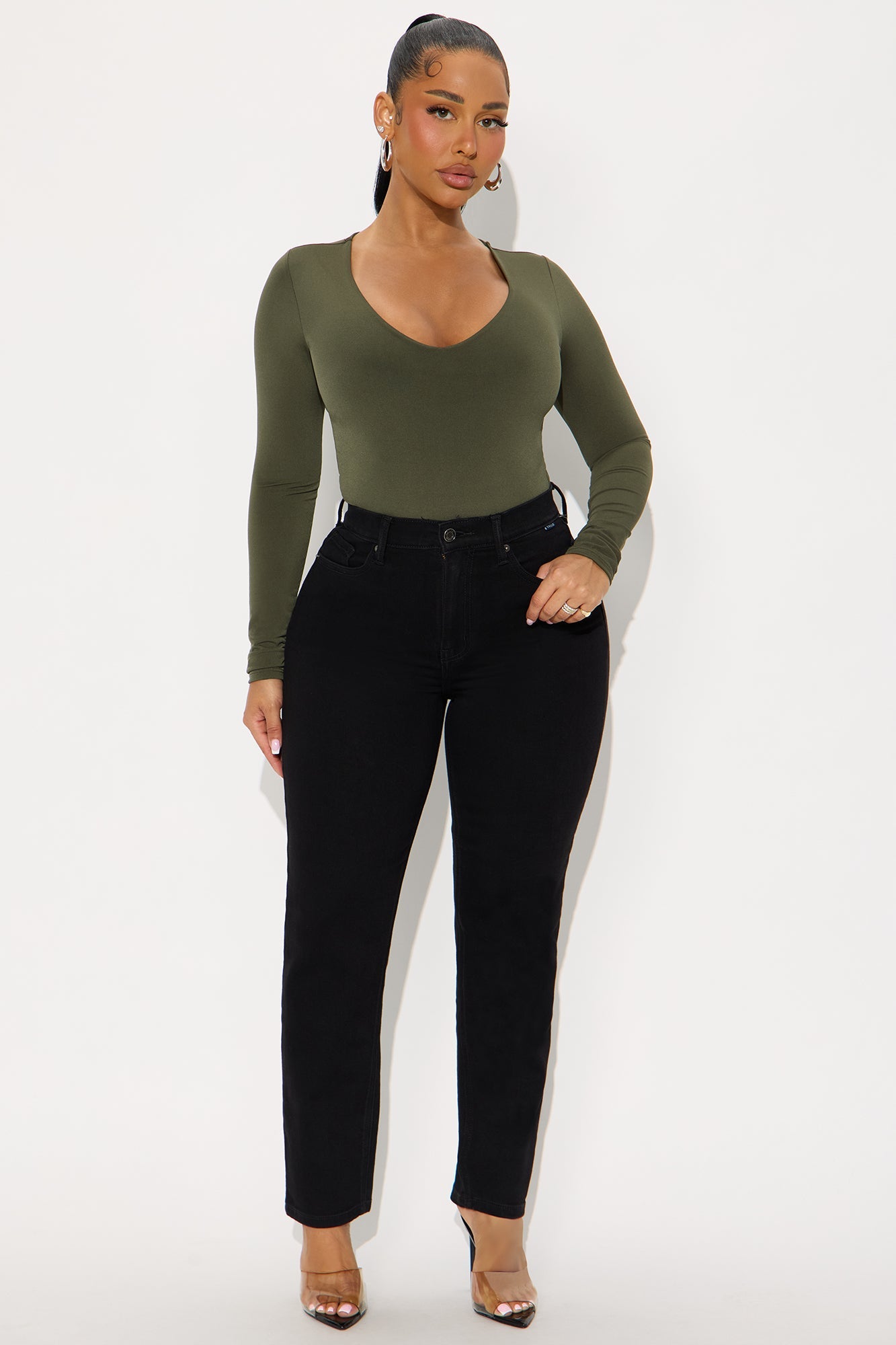 Simply The Best Stretch Mom Jeans - Black