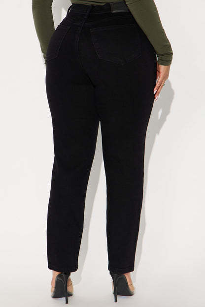 Simply The Best Stretch Mom Jeans - Black