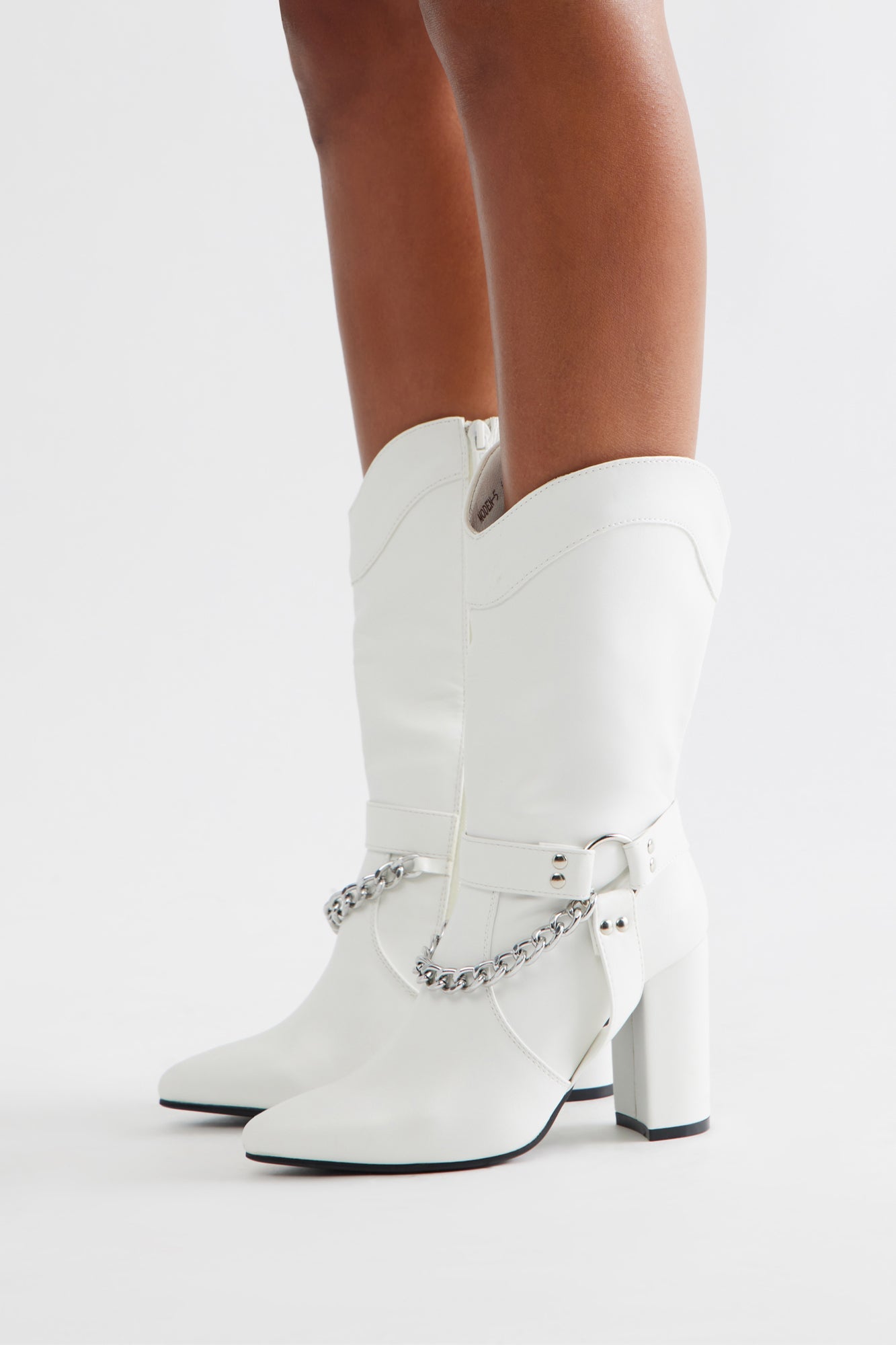 Thor Chain Hardware Boots - White