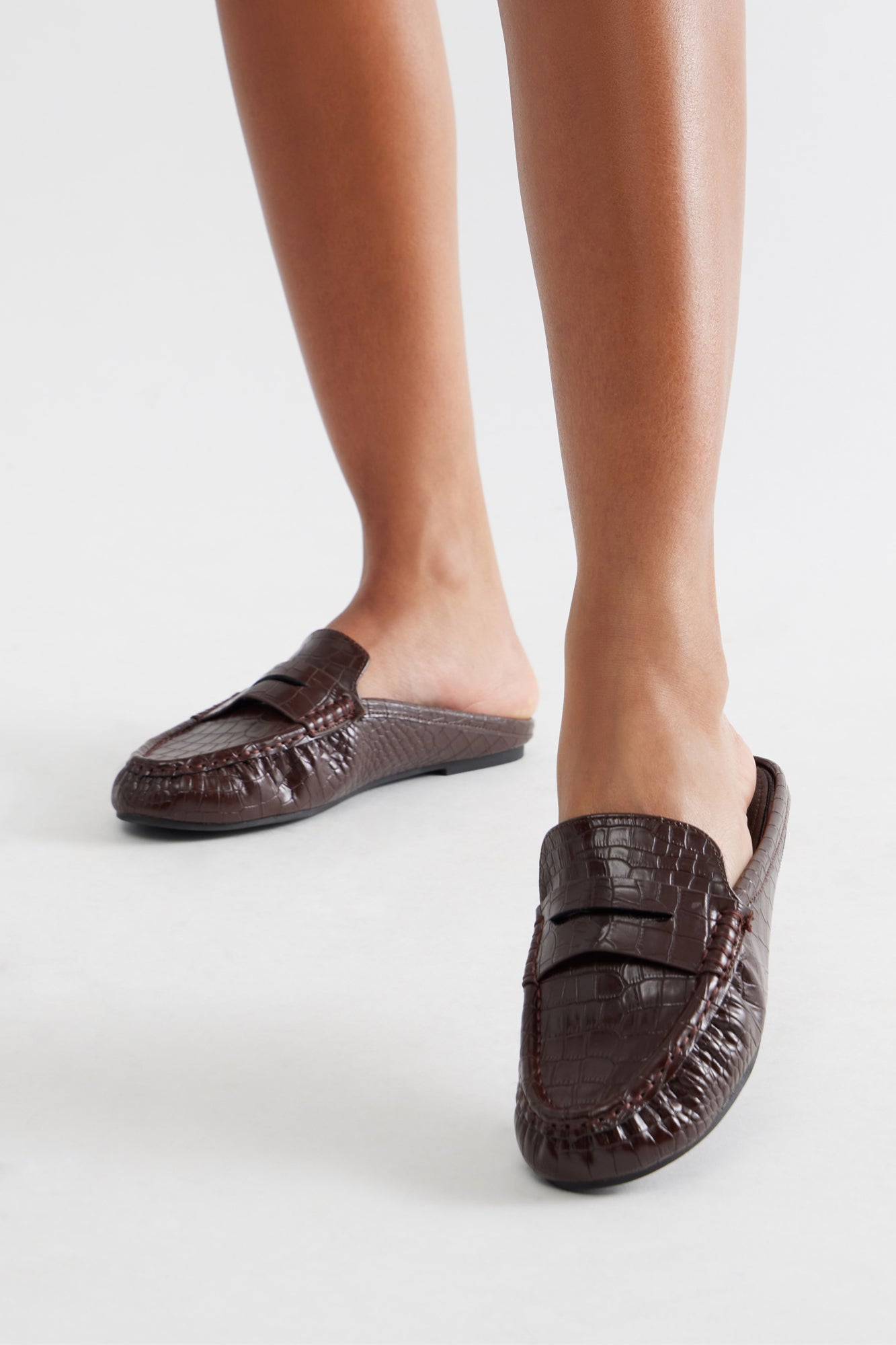 Dexter Open Back Loafers - Chocolate/Combo