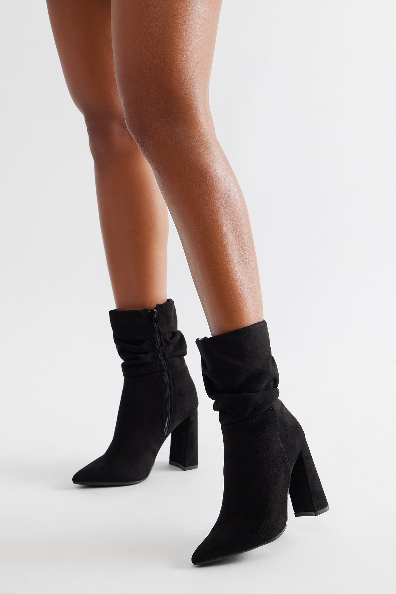 Kenny Ruched Booties - Black
