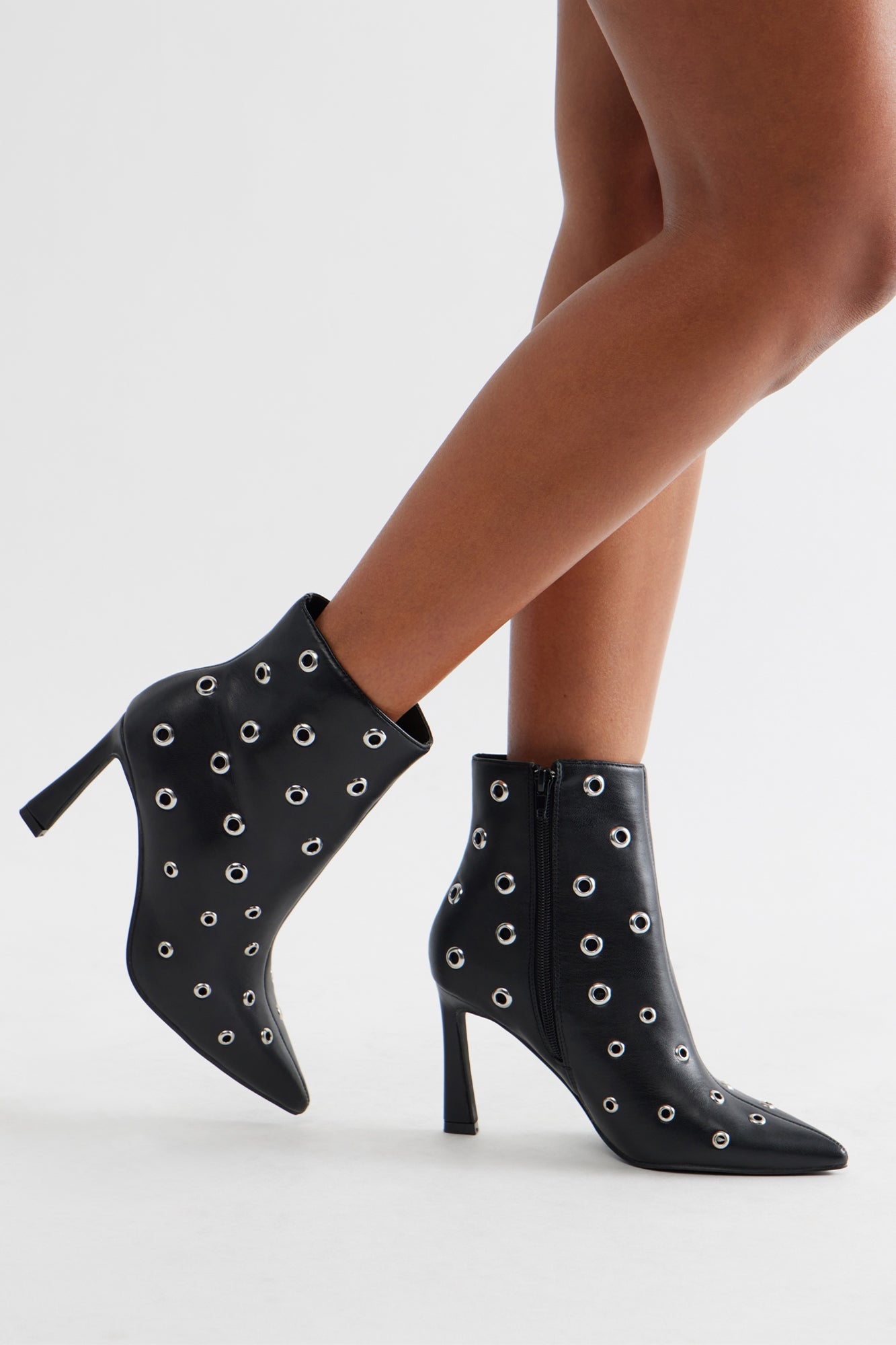 Cyrilla Grommet Booties - Black