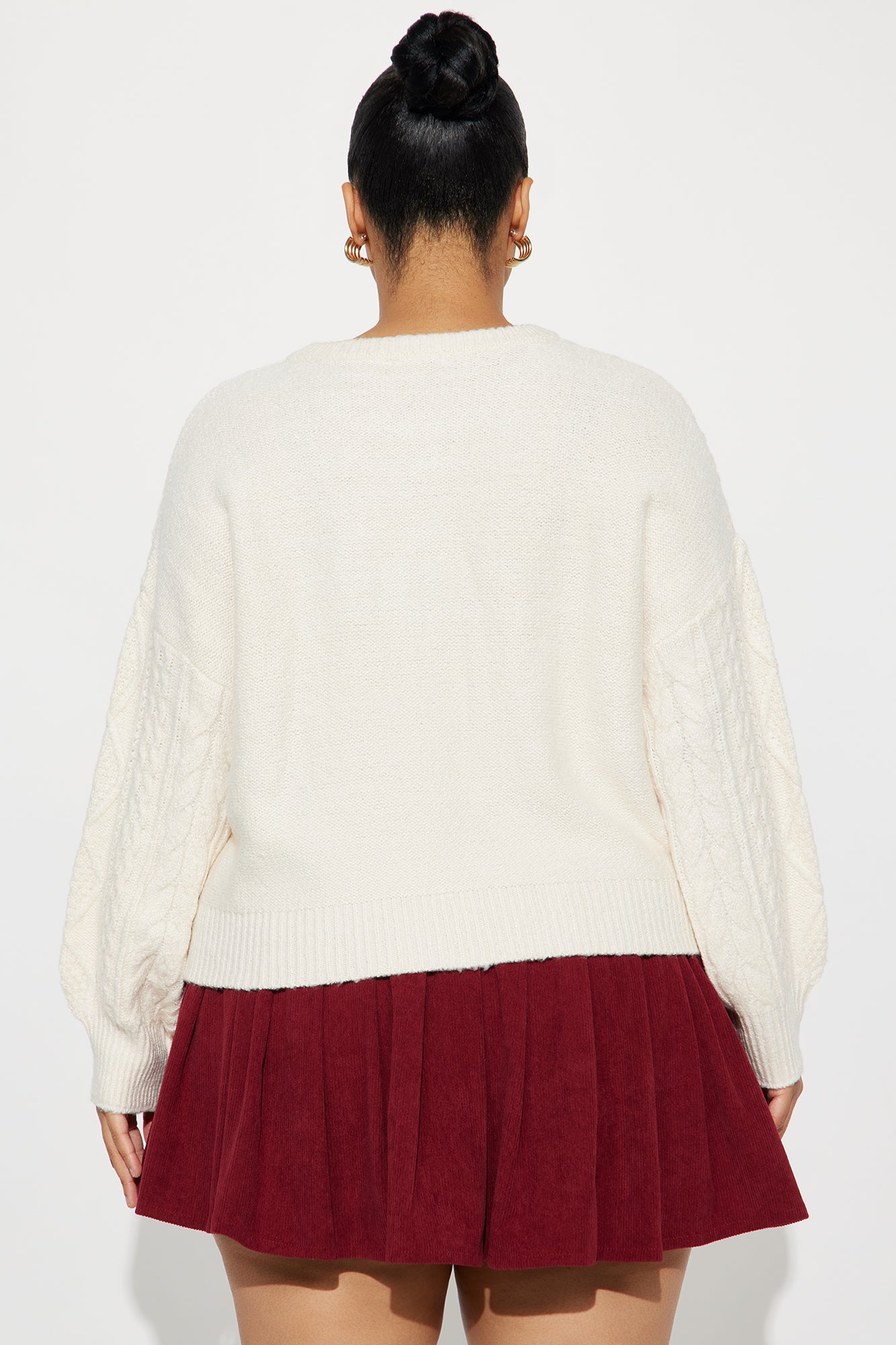Silent Mode Cable Knit Sweater - Cream