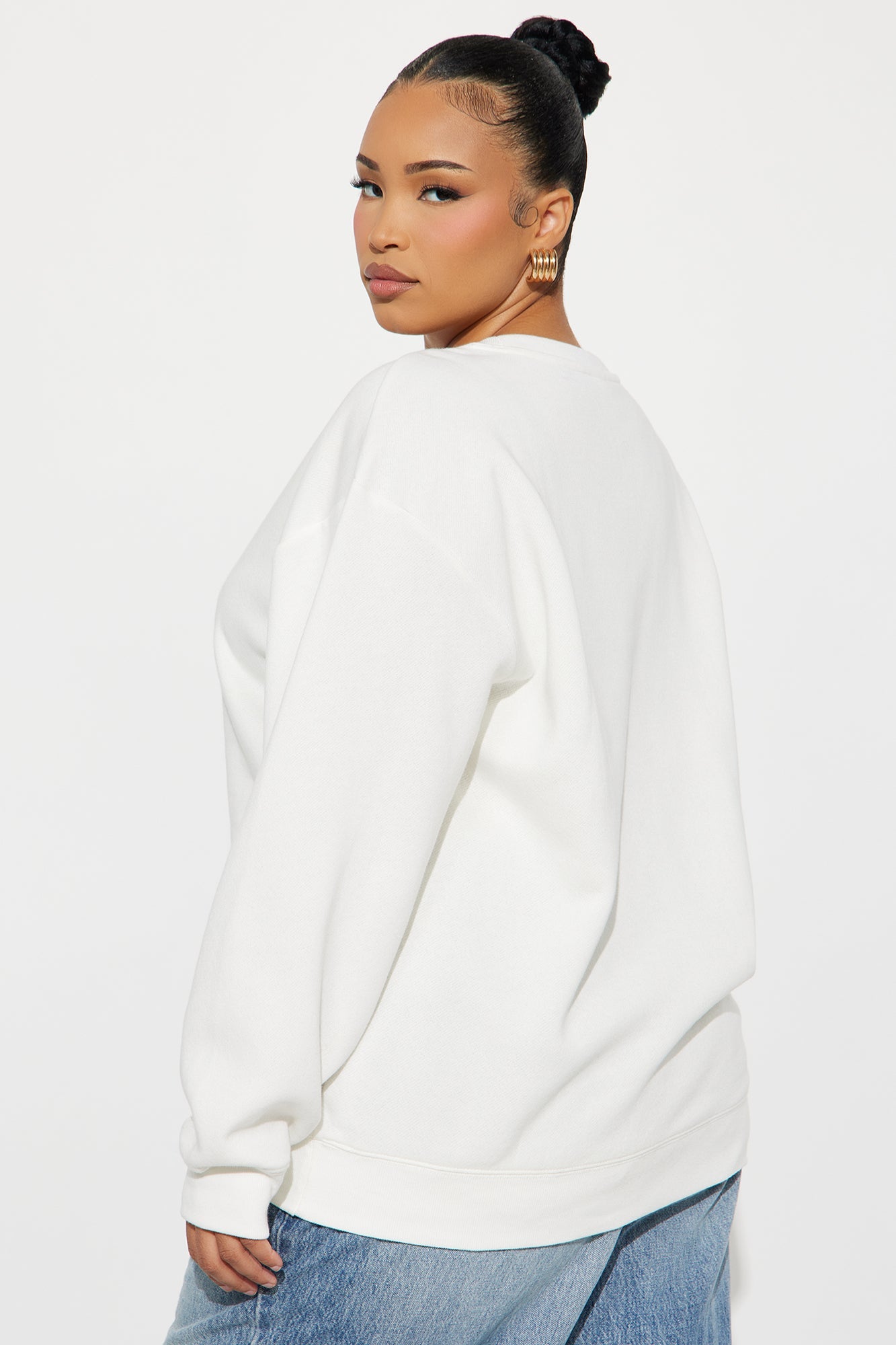 Minnie Mouse Lace Fleece Crew Neck Sweatshirt - Cream
