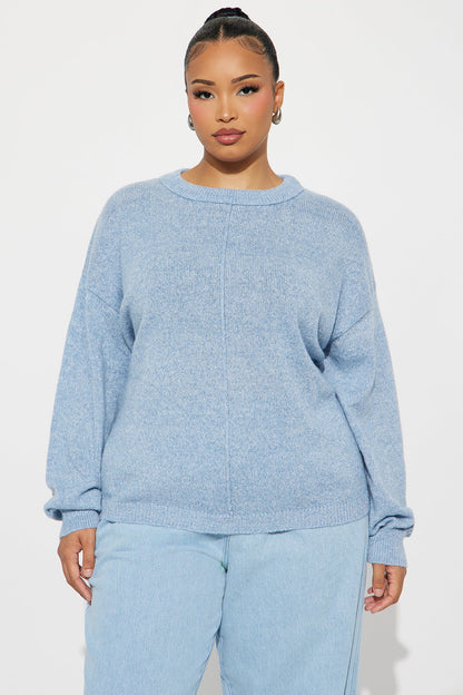 All Season Crew Neck Sweater - Light Blue