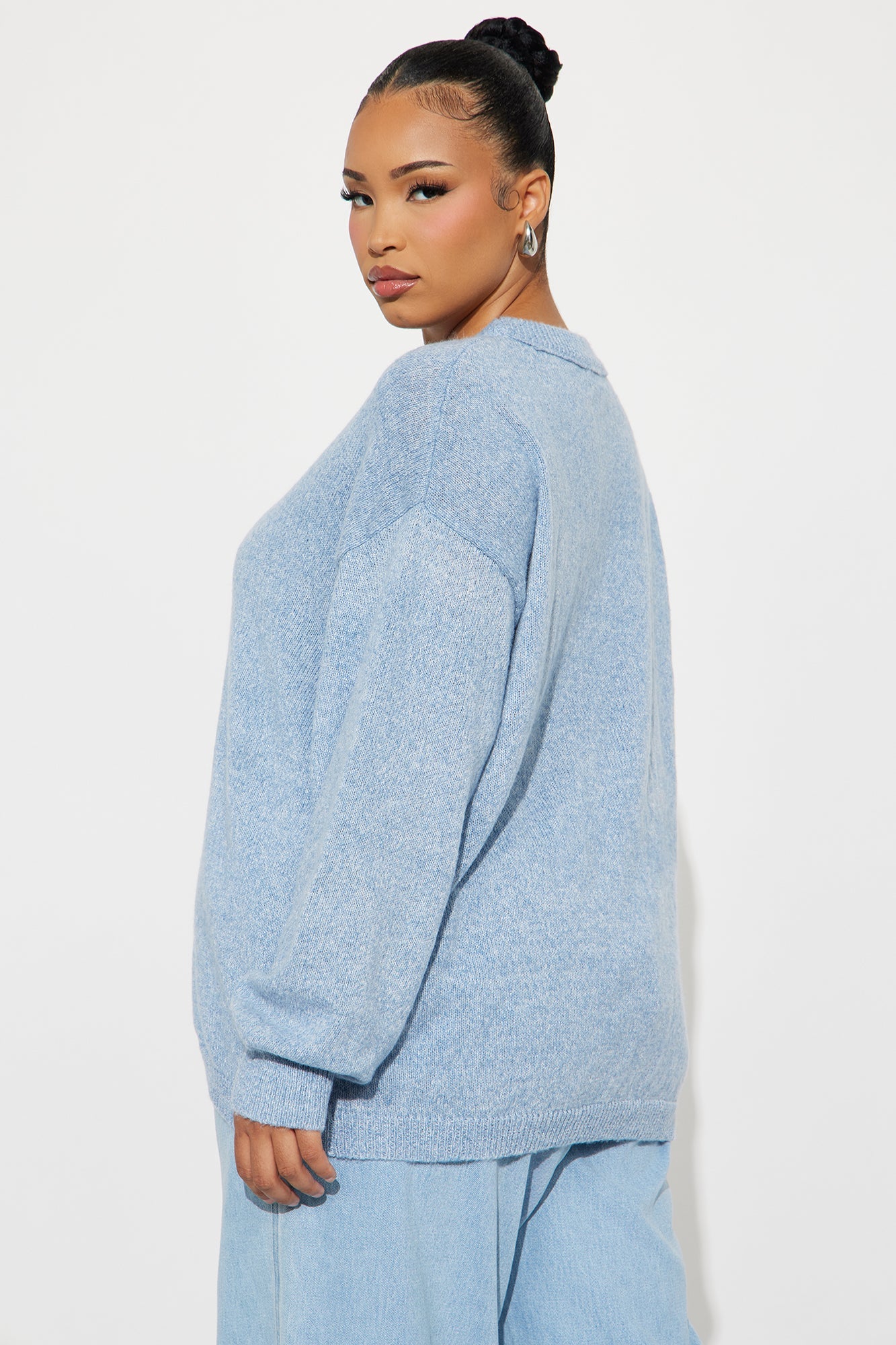 All Season Crew Neck Sweater - Light Blue