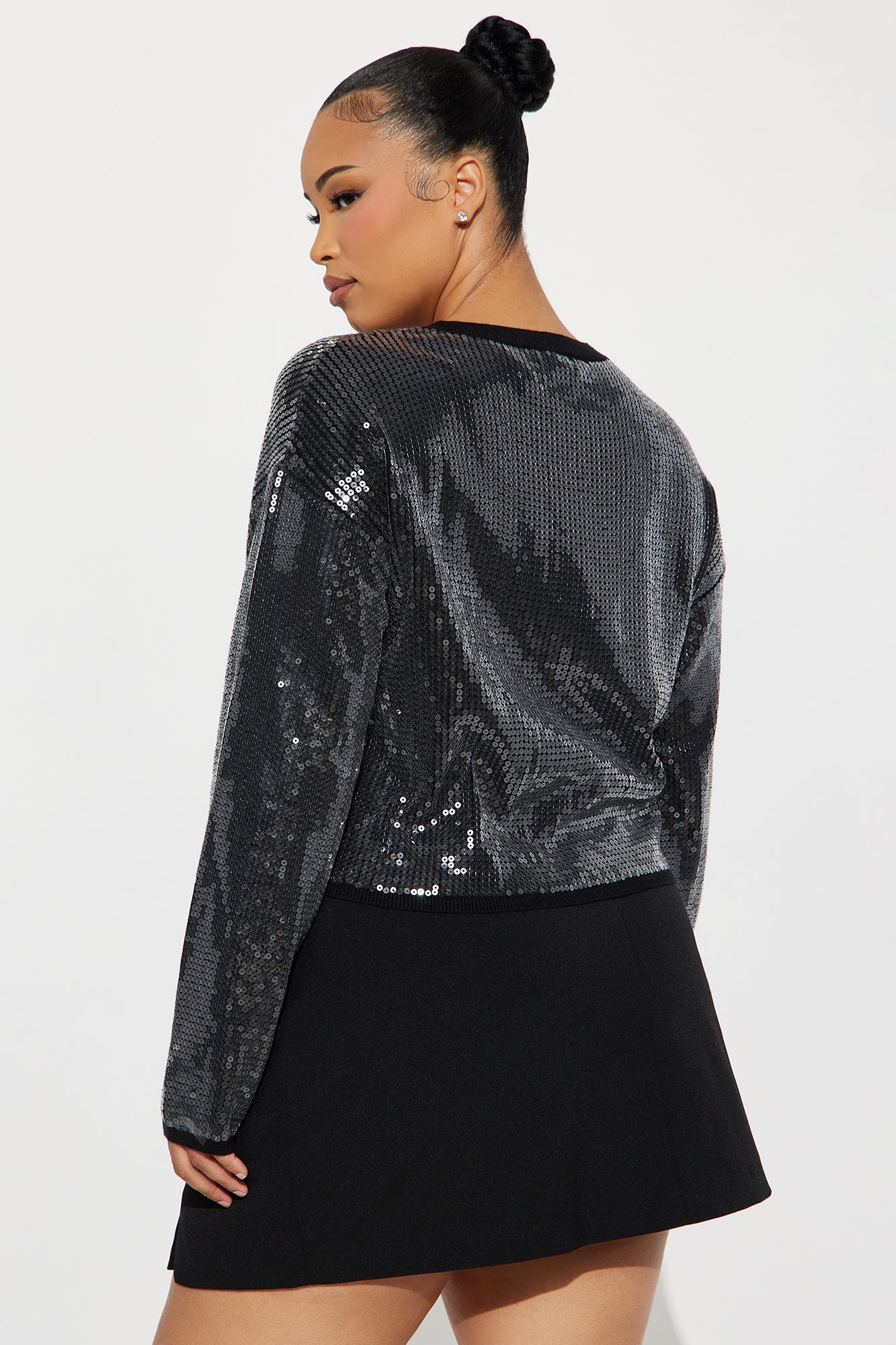 Star Queen Sequin Cardigan - Black