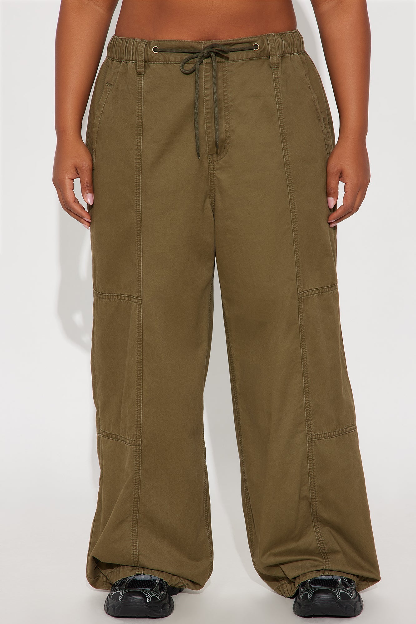 Olivia Wide Leg Jogger - Dark Olive