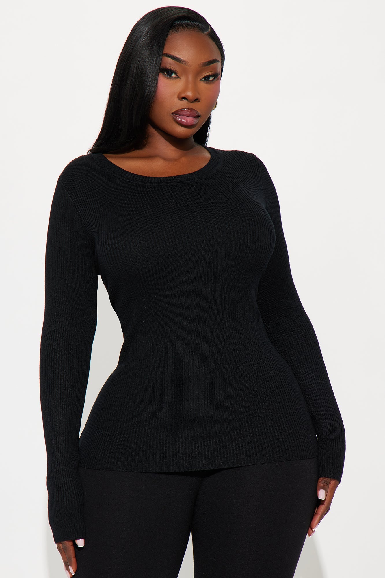 Comfort First Ribbed Sweater - Black