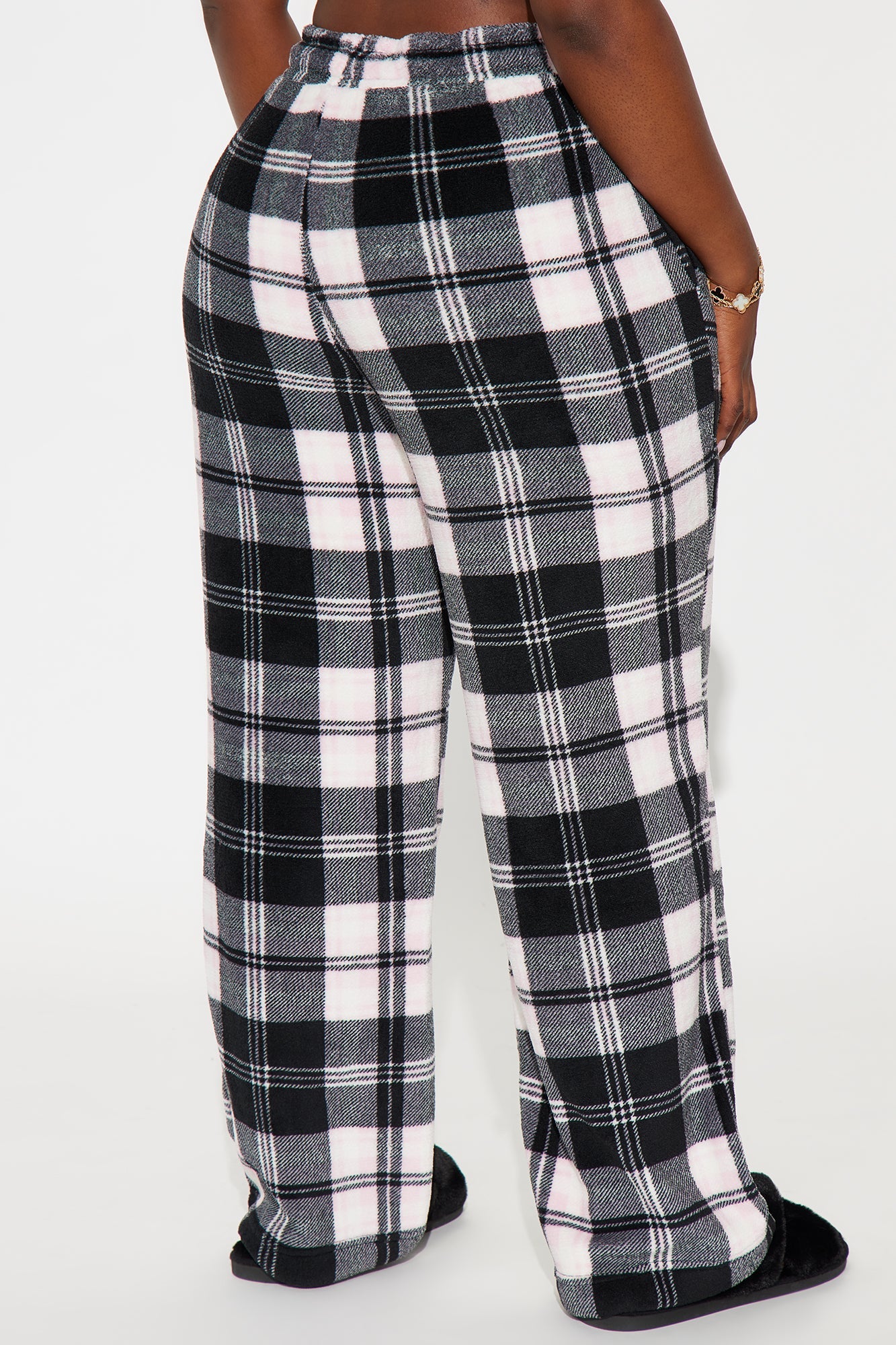 Staying Warm Plush PJ Pants - Black/Pink