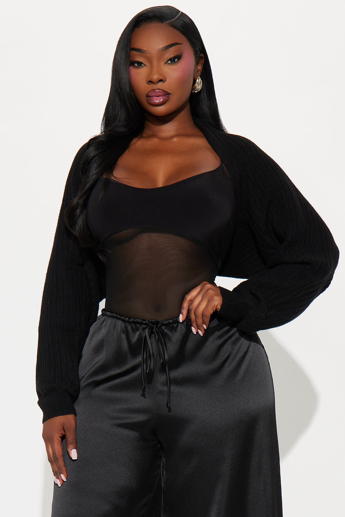 No Promises Bolero Sweater - Black