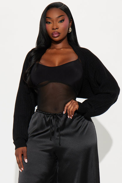No Promises Bolero Sweater - Black