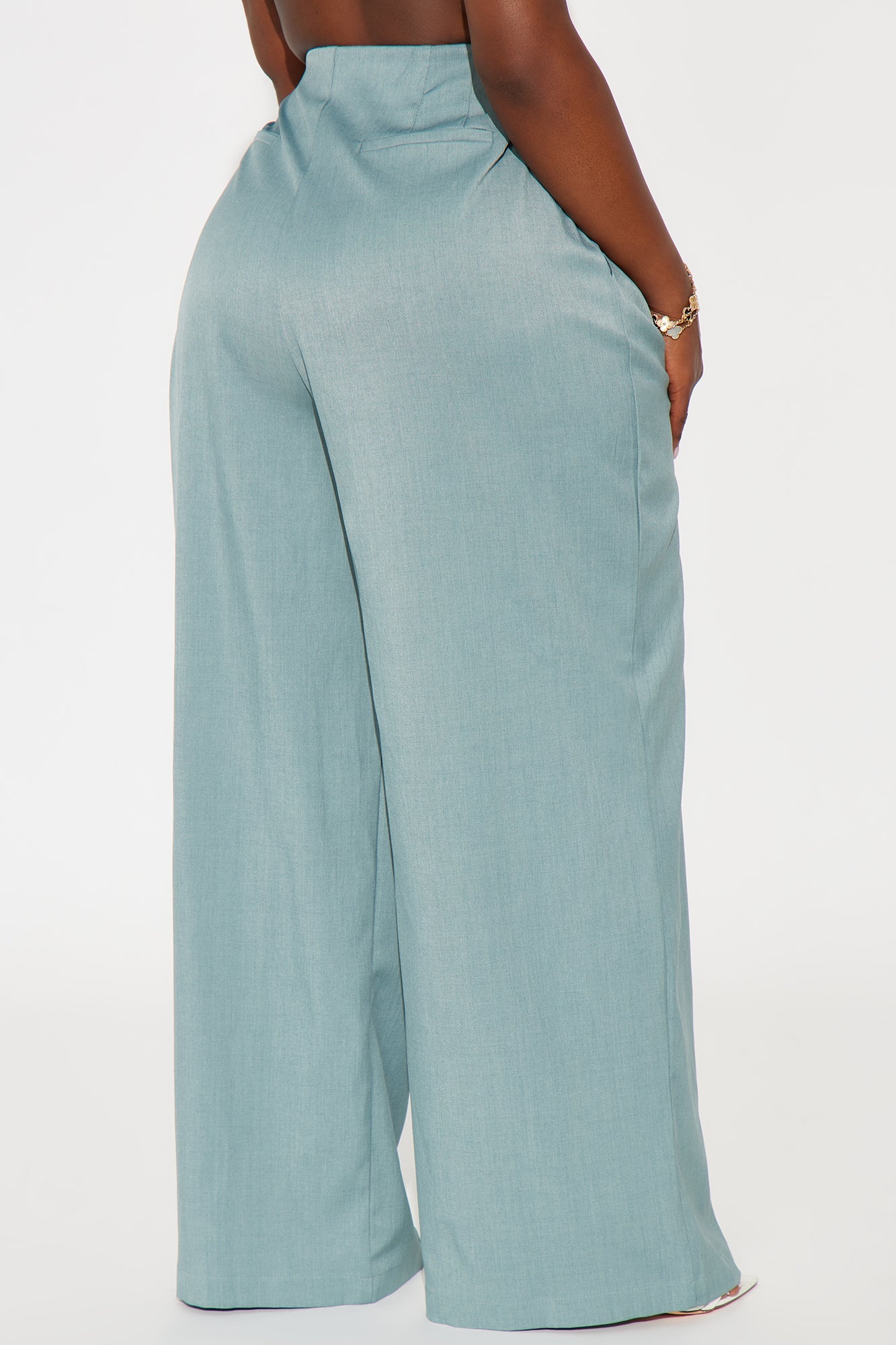 Nicole Wide Leg Trouser Pant 33 - Blue