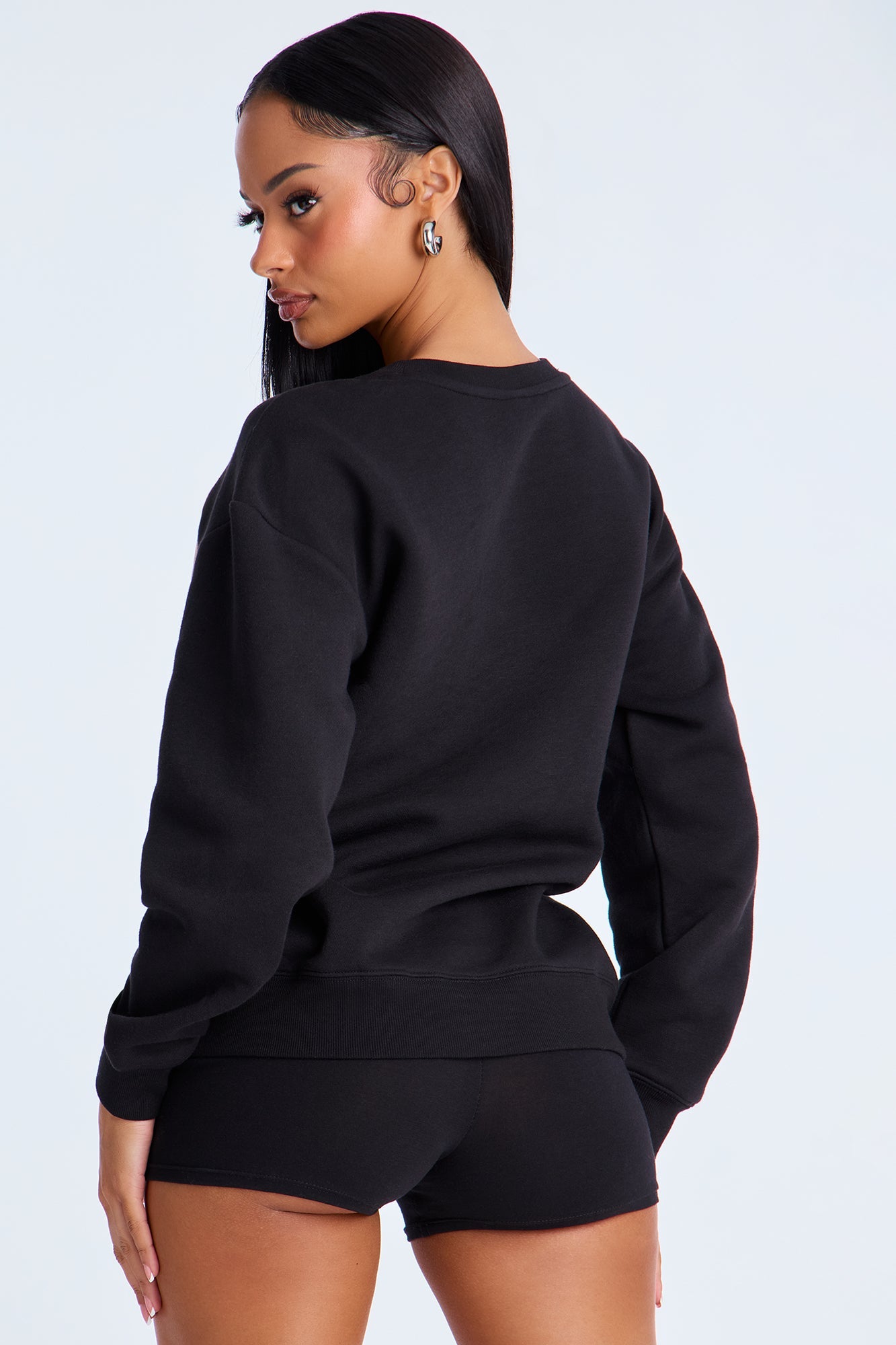 Betty Boop Lace Crew Neck Sweatshirt - Black