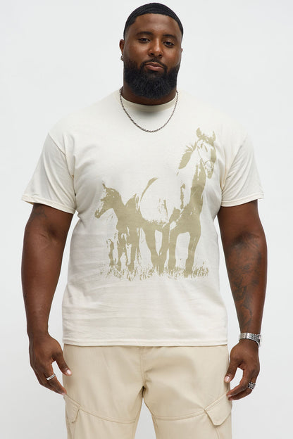 Wild West Stallions Short Sleeve Tee - Natural