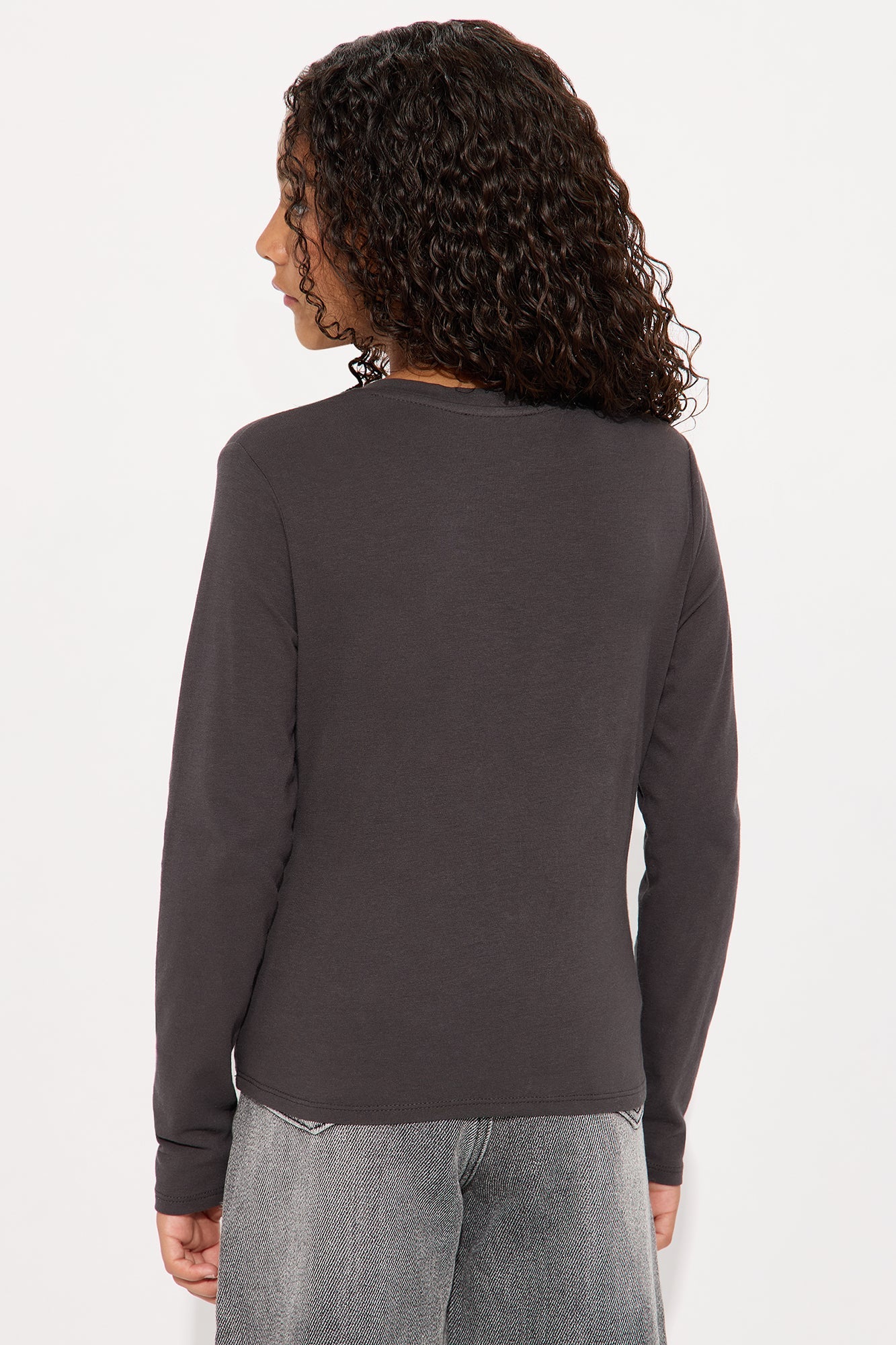 Mini Nara Long Sleeve Top - Dark Grey