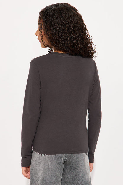 Mini Nara Long Sleeve Top - Dark Grey