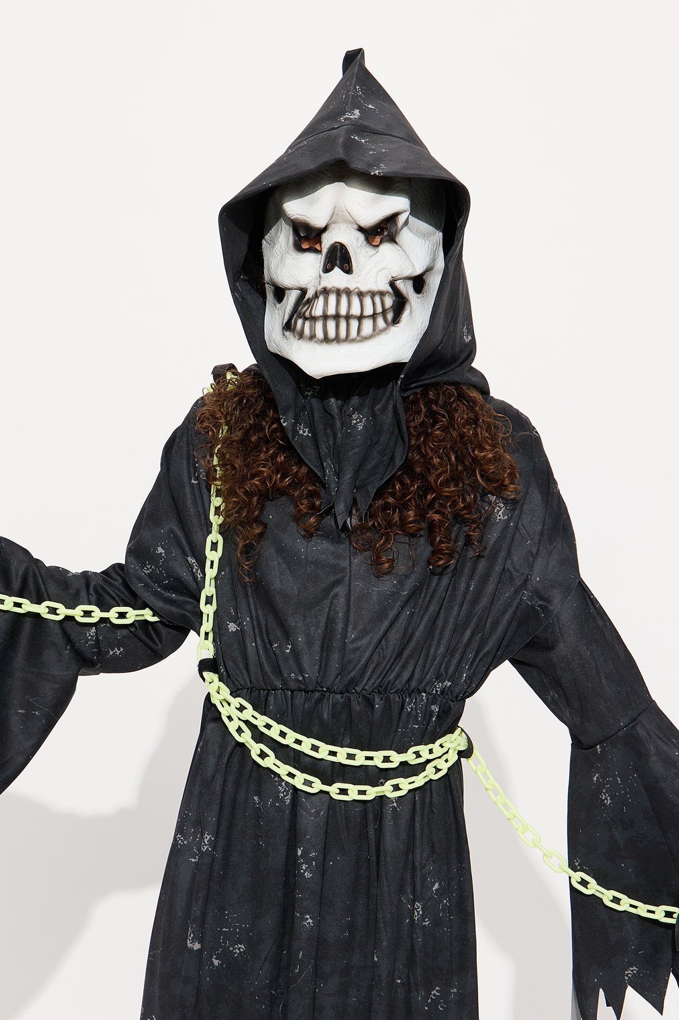 Mini Glow In The Dark Grim Reaper Costume - Black