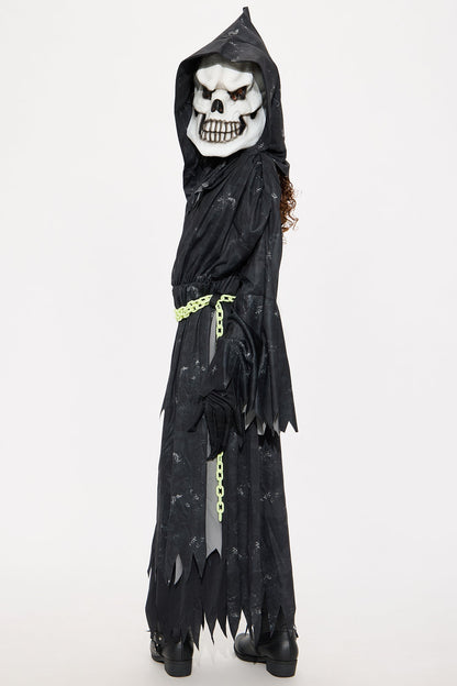 Mini Glow In The Dark Grim Reaper Costume - Black
