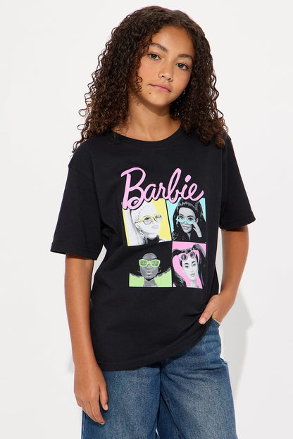 Mini The Many Faces Of Barbie Short Sleeve Tee - Black