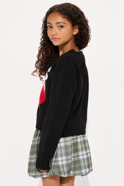 Mini Cherry Girl Sweater - Black/combo