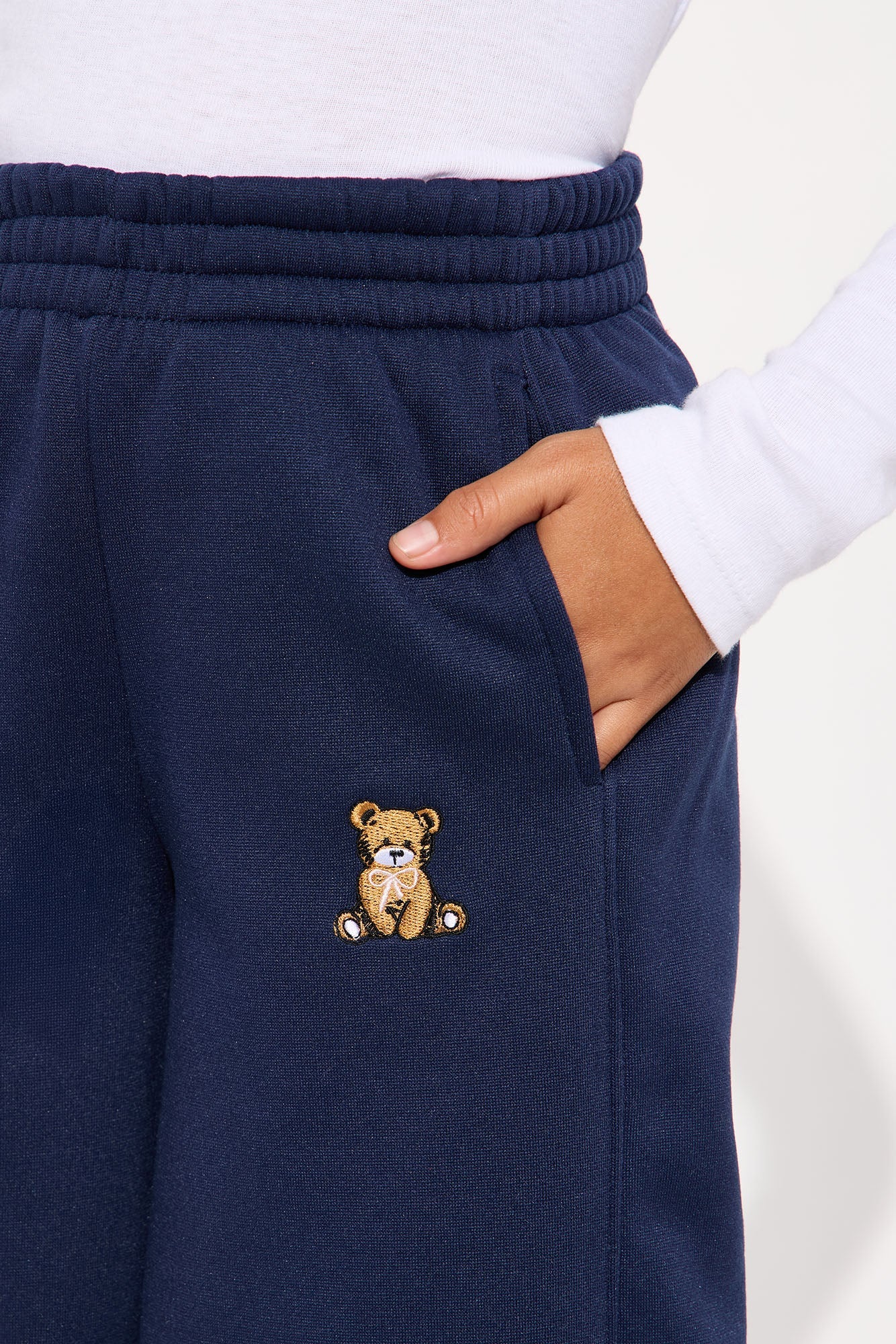 Mini Beary Sweet Wide Leg Pants - Navy