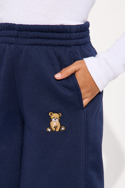 Mini Beary Sweet Wide Leg Pants - Navy
