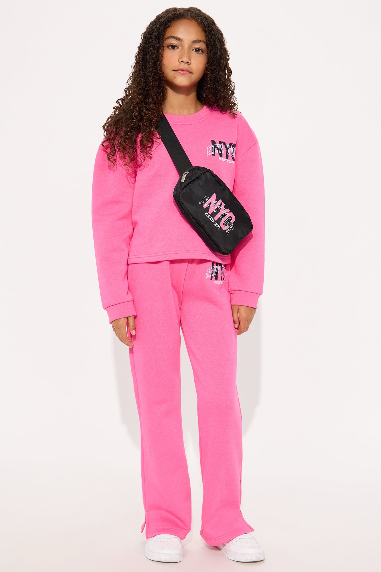 Mini NYC Baby Flare Leg Pant Set With Bag - Pink