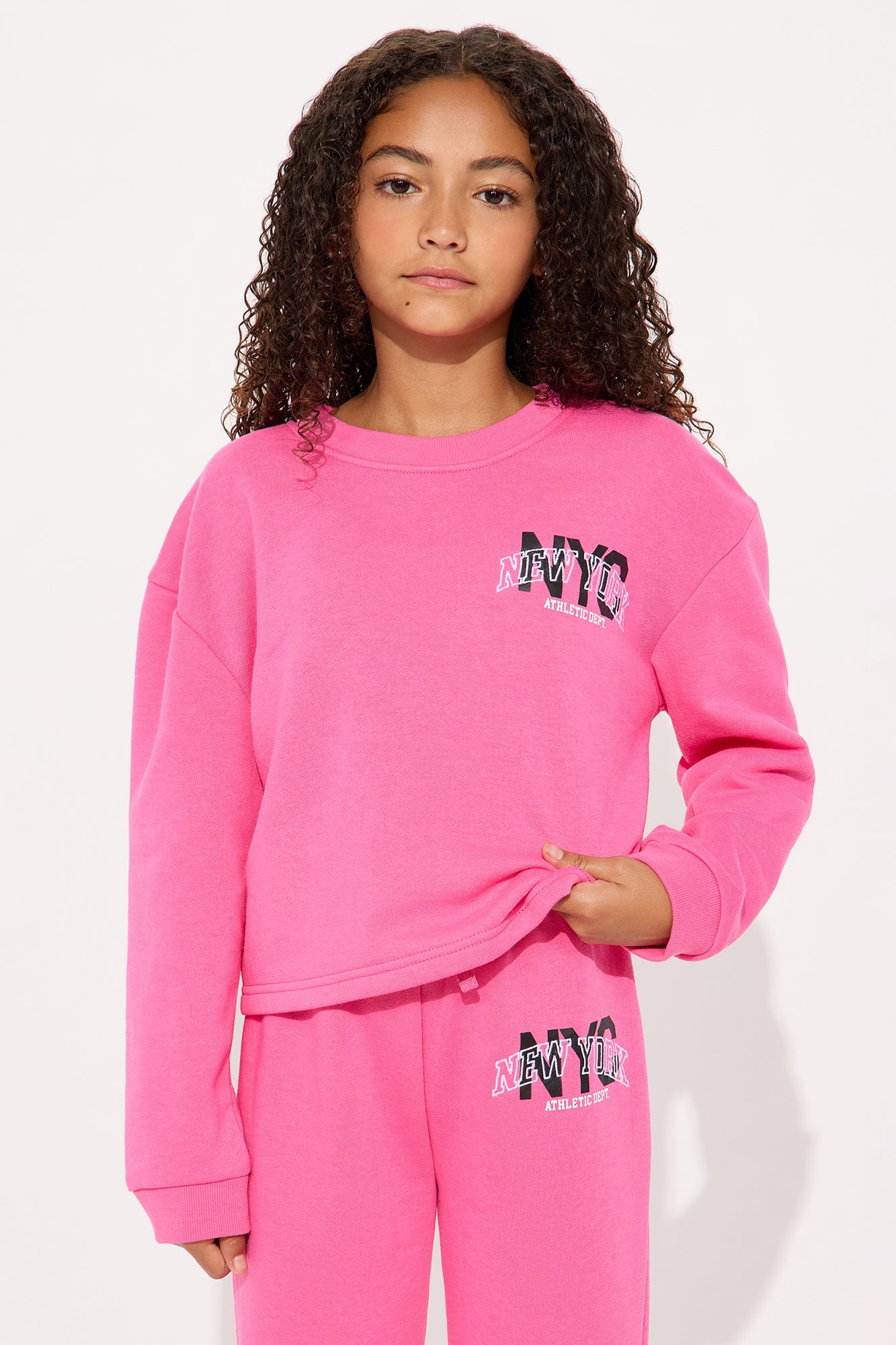 Mini NYC Baby Flare Leg Pant Set With Bag - Pink