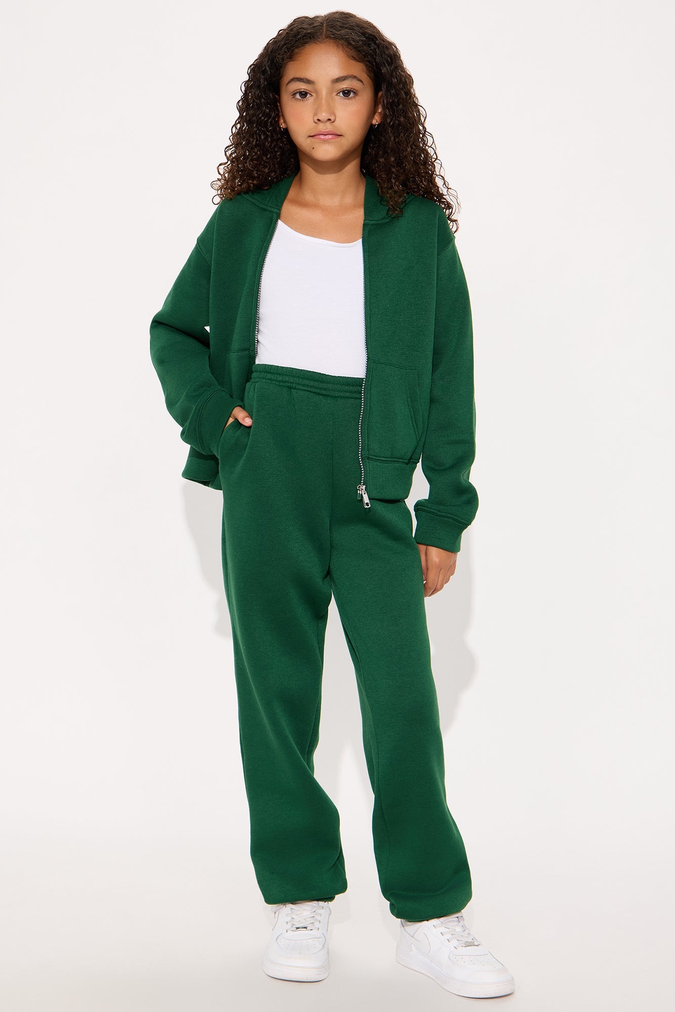 Mini I Got This Zip Up Jacket And Jogger Set - Hunter