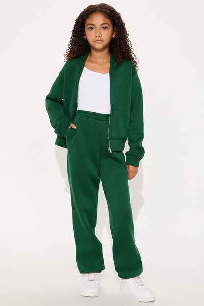 Mini I Got This Zip Up Jacket And Jogger Set - Hunter
