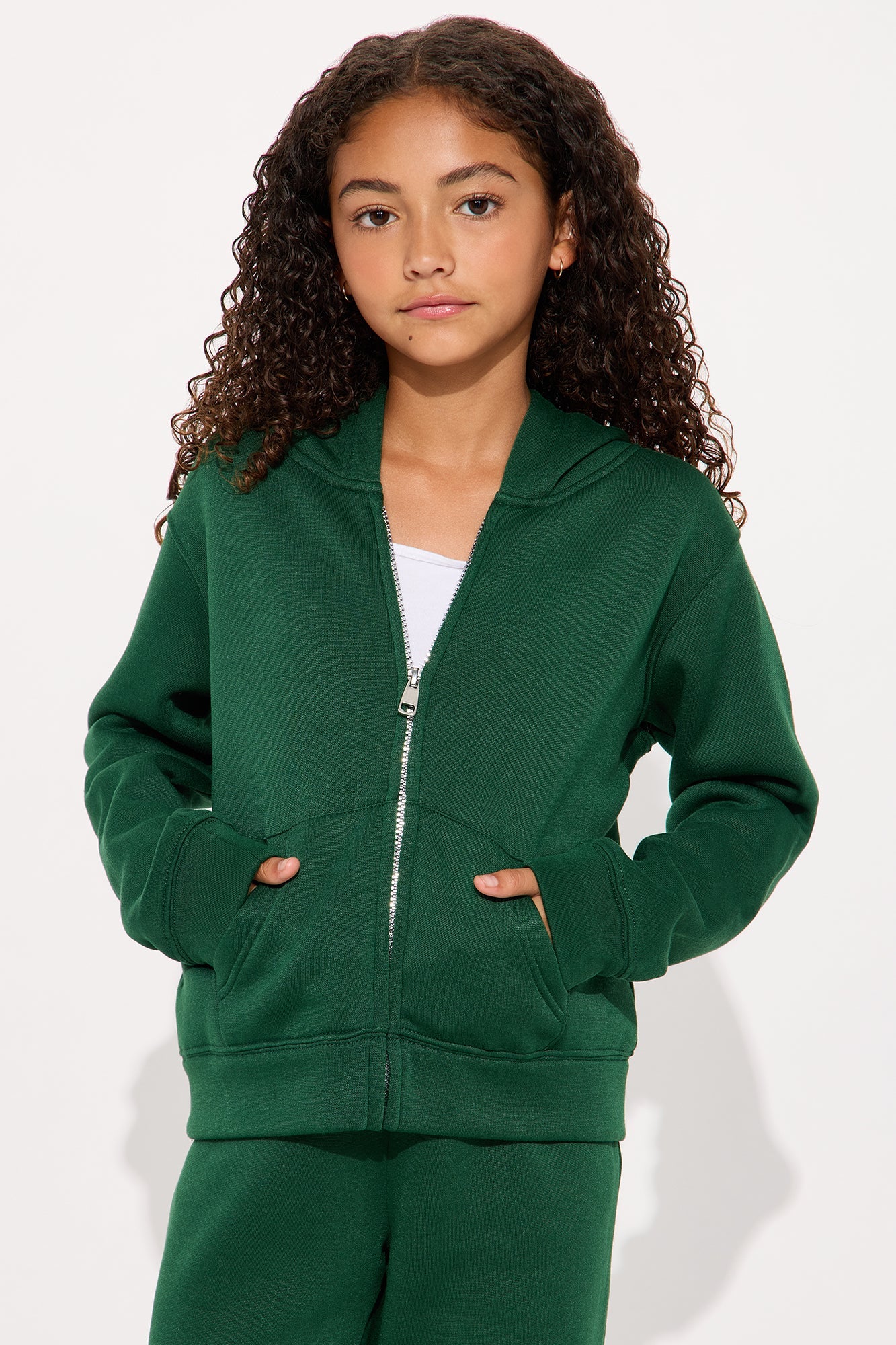 Mini I Got This Zip Up Jacket And Jogger Set - Hunter