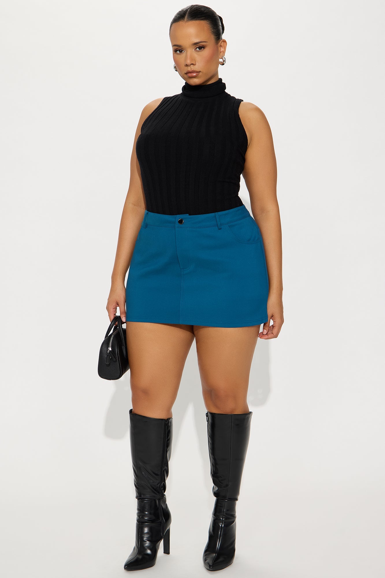 Everyday Casual Twill Mini Skort - Teal