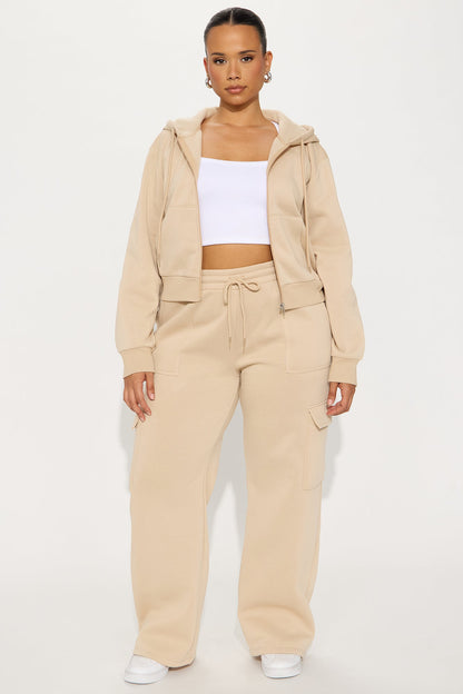 Kinsley Cropped Hoodie - Sand