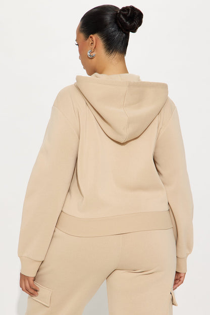 Kinsley Cropped Hoodie - Sand