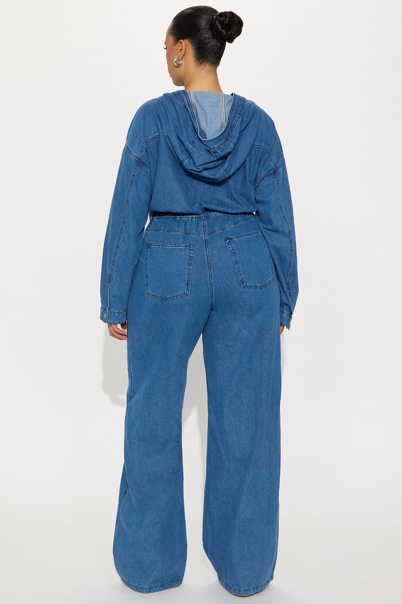 Clarissa Denim Hooded Jumpsuit - Medium Wash