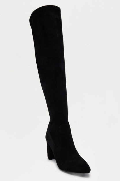Adith Faux Suede Boots - Black