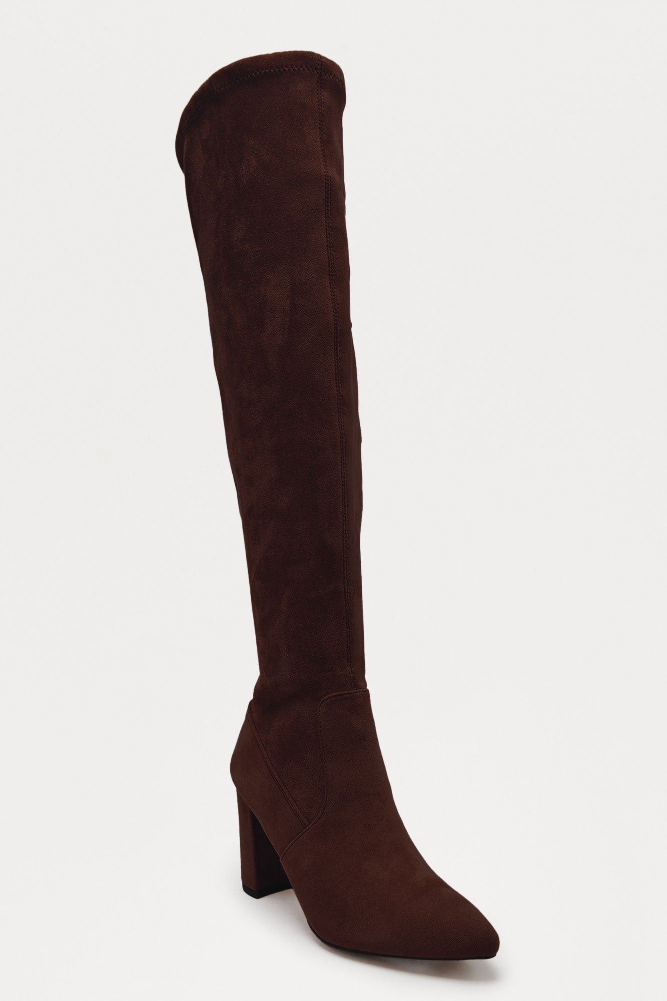 Adith Faux Suede Boots - Brown