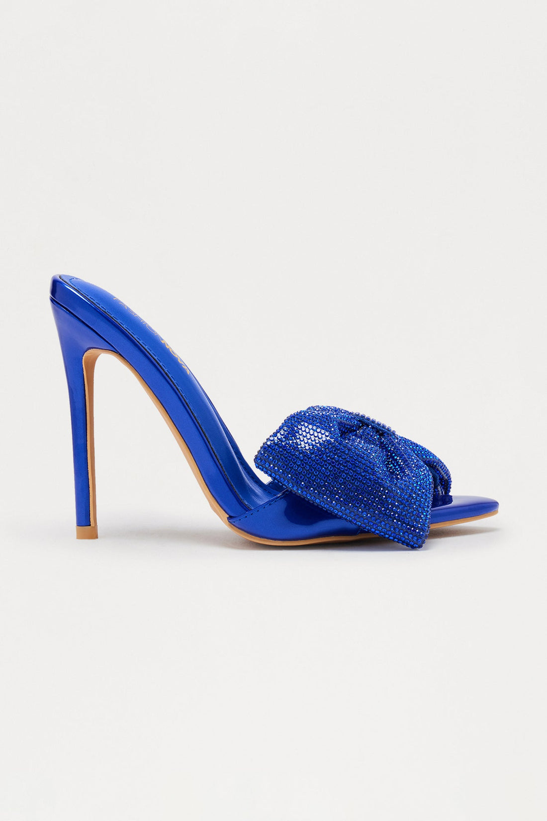 Dua Rhinestone Bow Stiletto Heels - Blue