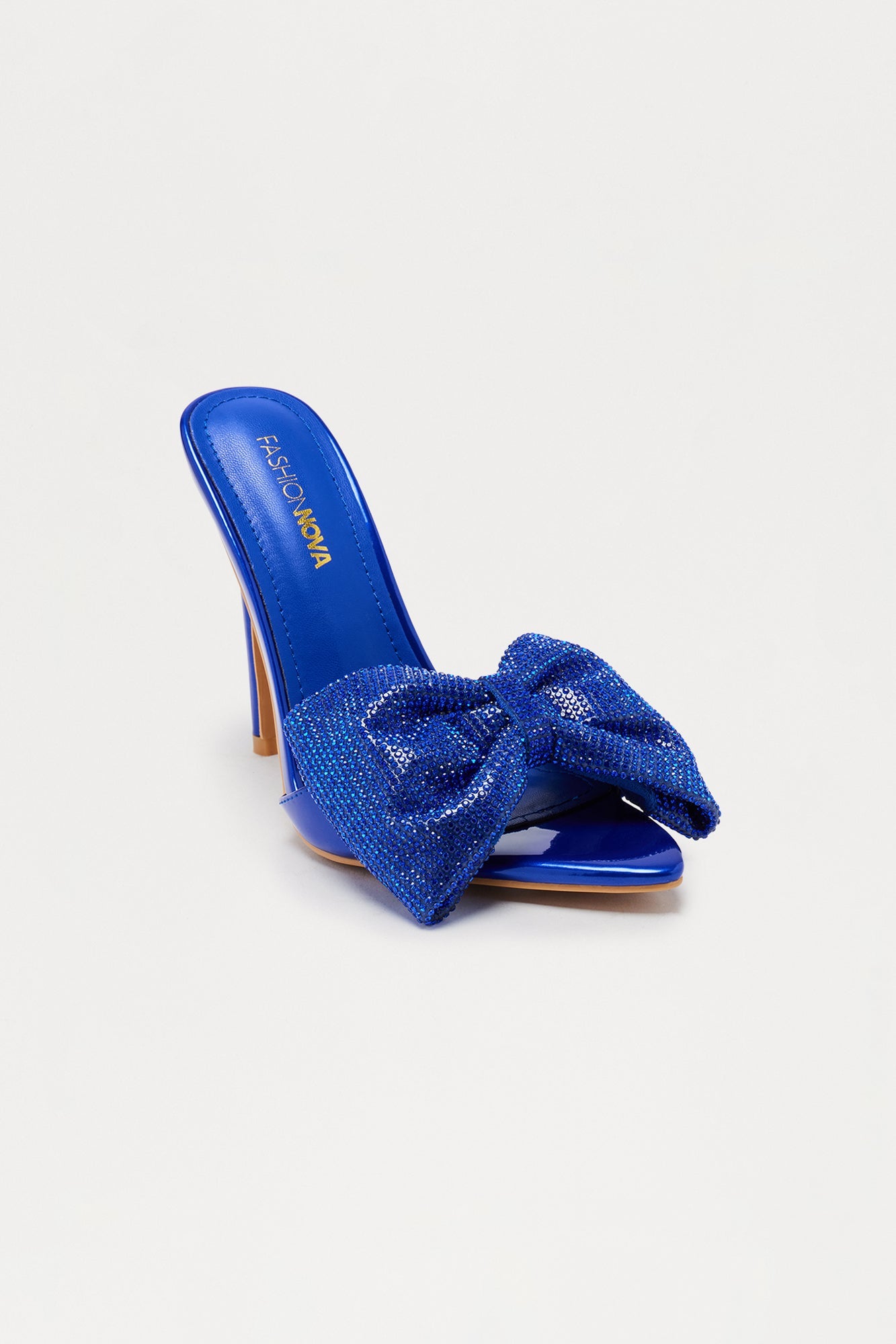 Dua Rhinestone Bow Stiletto Heels - Blue