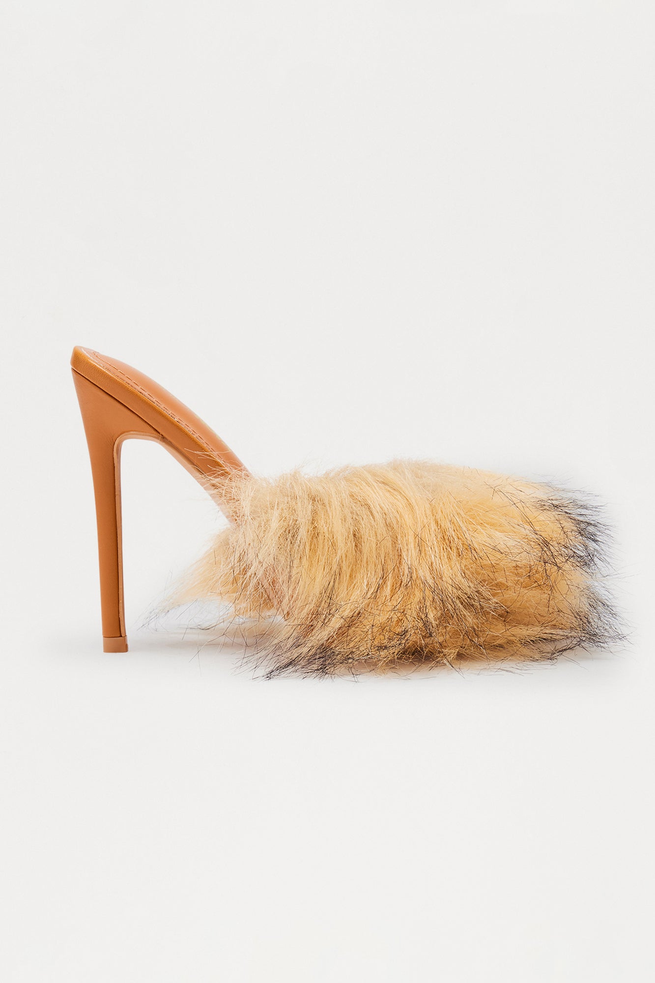 Draya Faux Fur Stiletto Pumps - Tan