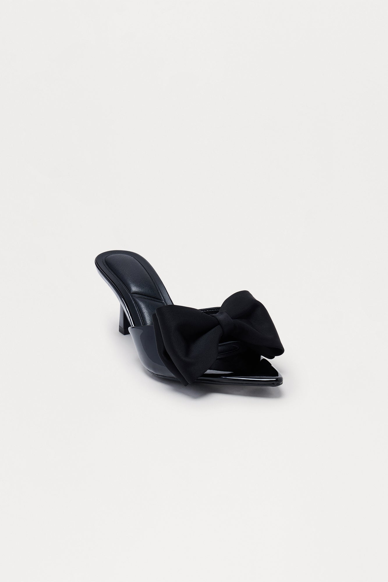 Susie Bow Faux Patent Mules - Black